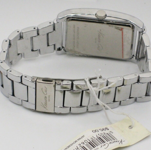 Kenneth Cole New York 34mm Steel Link Band Rectangle Men's Quartz Watch KCW3043 - Picture 5 of 7